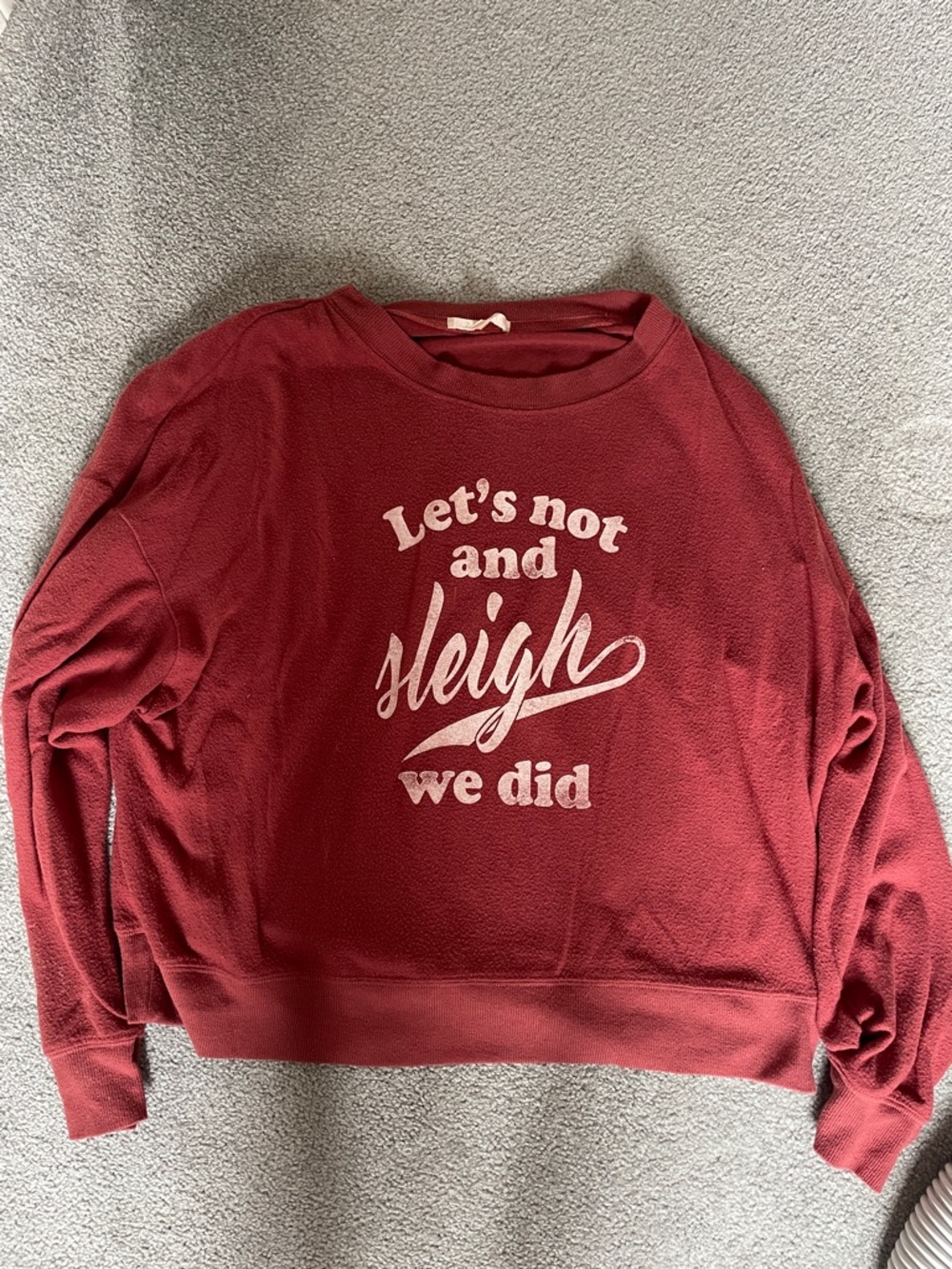 Z Supply Red Crewneck Sweatshirt with Holiday Script
